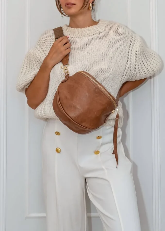 Stylowa torba nerka Lily Brown z naturalnej skóry - idealna na każdą okazję! - obrazek 7