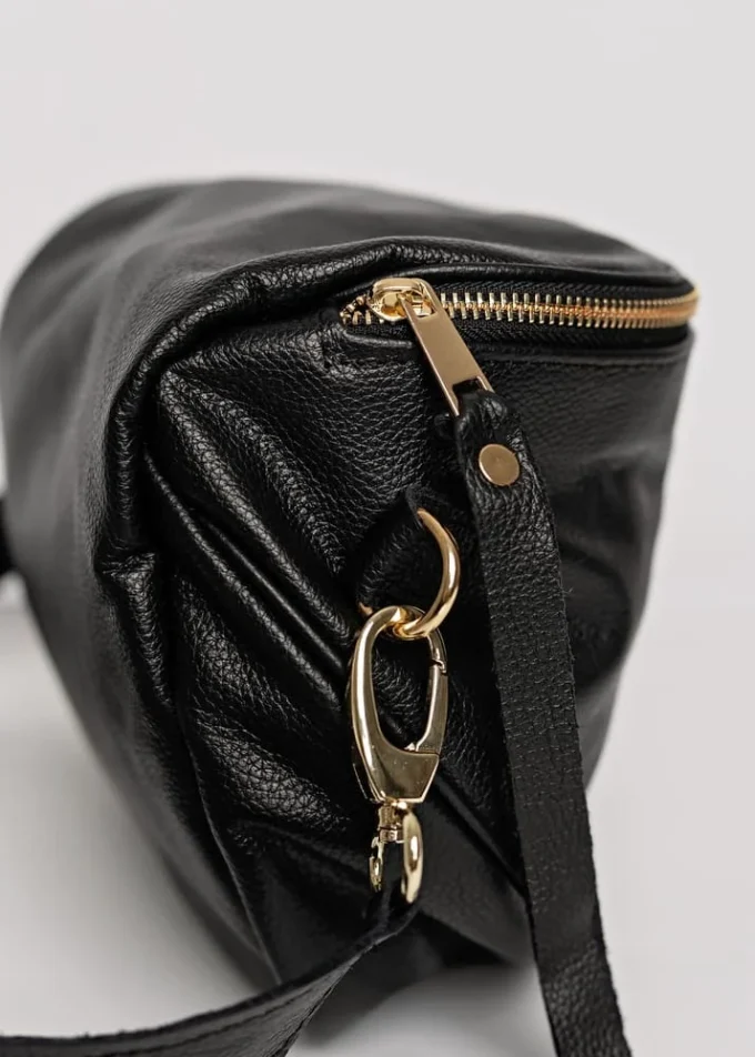 Stylowa torba nerka Lily Black z naturalnej skóry - obrazek 4
