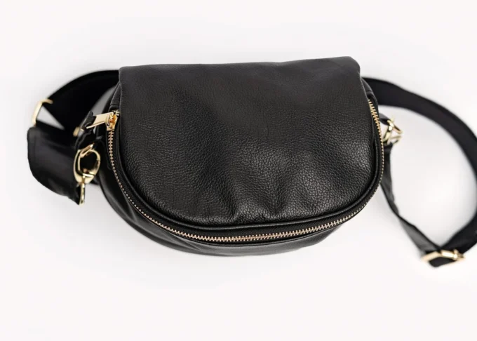 Stylowa torba nerka Lily Black z naturalnej skóry - obrazek 7