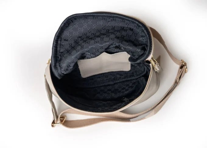 Stylowa torba nerka Lily Beige z naturalnej skór - obrazek 5