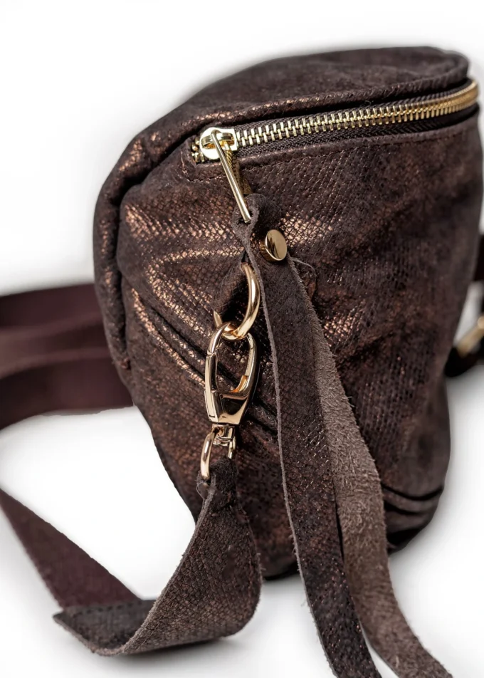Stylowa torba nerka Lily Shimmer z naturalnej skóry - obrazek 6