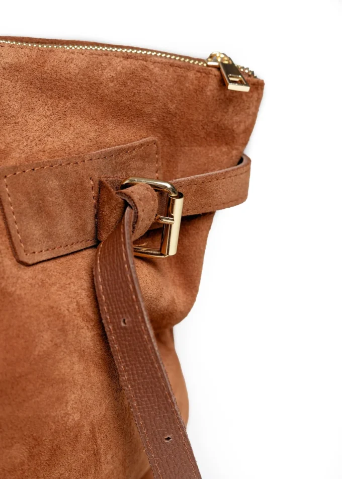 Zamszowa Shopperka do Eleganckich i Casualowych Stylizacji – Mila Ginger - obrazek 6
