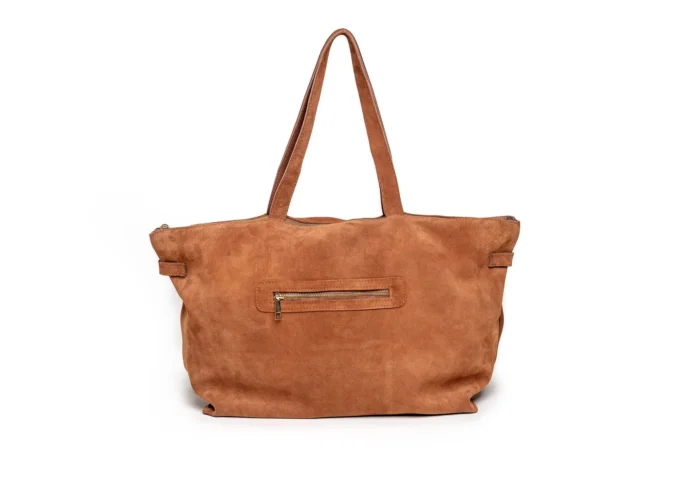 Zamszowa Shopperka do Eleganckich i Casualowych Stylizacji – Mila Ginger - obrazek 3