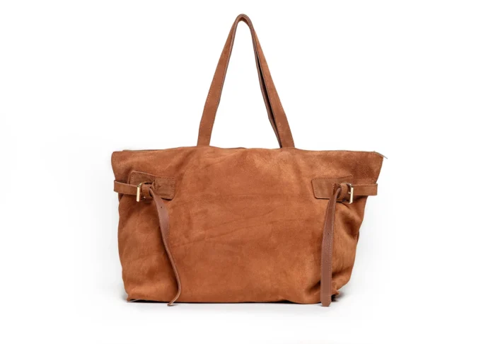 Zamszowa Shopperka do Eleganckich i Casualowych Stylizacji – Mila Ginger