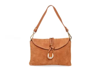 Torebka Flora Cognac z naturalnego zamszu – widok z przodu