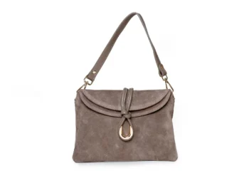 Torebka Flora Taupe z naturalnego zamszu – widok z przodu