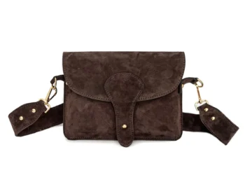 Brązowa nerka damska ze skóry zamszowej Marone – widok z przodu